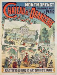 Travel poster advertising trips by train from Paris to the 'Chateau de l'Orangerie' at Montmorency, 1887 (colour litho) | Obraz na stenu