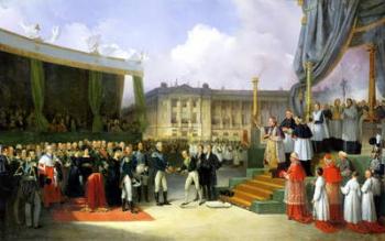 Inauguration of a Monument in Memory of Louis XVI (1754-93) by Charles X (1757-1836) at the Place de la Concorde, 3rd May 1826, 1827 (oil on canvas) | Obraz na stenu