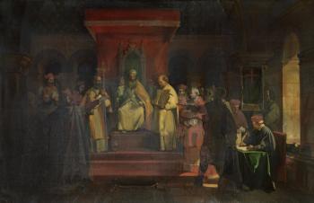 Institution of the Order of the Templars in 1128, 1840 (oil on canvas) | Obraz na stenu