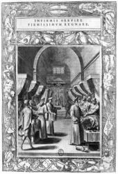 Hospitallers of the Order of St. John of Jerusalem Caring for the Sick (engraving) (b/w photo) | Obraz na stenu
