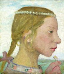 A Young Girl (oil on panel) | Obraz na stenu