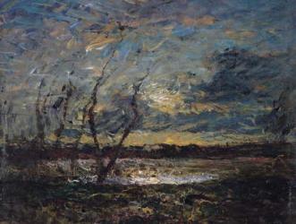 Landscape on the Outskirts of Cremieu (oil on panel) | Obraz na stenu