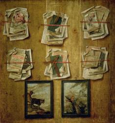 Still Life with Book Sheets and Pictures, 1783 (oil on canvas) | Obraz na stenu