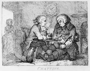 Chatting, illustration from 'Picturesque Beauties of Boswell, Part the First', etched by Thomas Rowlandson, 1786 (etching) | Obraz na stenu