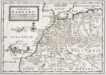 Map of The West Part of Barbary, c.1720 (litho) | Obraz na stenu
