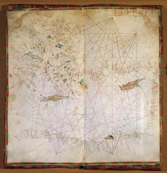Map of the Eastern Mediterranean (ink on parchment) | Obraz na stenu