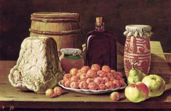 Still Life with Fruit and Cheese (oil on canvas) | Obraz na stenu