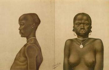 Waganda boy and Dinka girl, from 'The History of Mankind', Vol.III, by Prof. Friedrich Ratzel, 1898 (litho) | Obraz na stenu