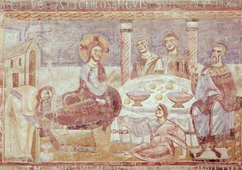 The Meal at the House of Simon the Pharisee, School of Monte Cassino, c.1087 (fresco) | Obraz na stenu