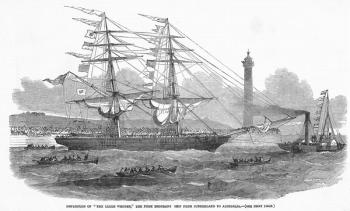 Departure of 'The Lizzie Webber', the first emigrant ship from Sunderland to Australia, from 'The Illustrated London News', 7th August 1852 (litho) | Obraz na stenu