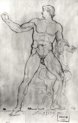 Colossus of Monte Cavallo (black pencil on paper) (b/w photo) | Obraz na stenu