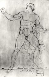 Colossus of Monte Cavallo (black pencil on paper) (b/w photo) | Obraz na stenu