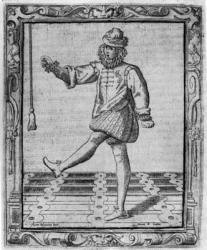 Courtly Dancer, Illustration from 'Nuvone inventioni di balli' by Cesare Negri, print made by Leon Pallavicino, published 1604 (engraving) | Obraz na stenu