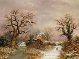 Little Red Riding Hood in the Snow, 19th century (oil on canvas) | Obraz na stenu
