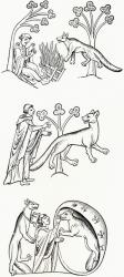 Legend of the priest and people changed into were-wolves, from 'A Short History of the English People' by J. R. Green, published 1893 (litho) | Obraz na stenu