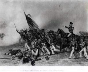 The Battle of Chippewa, General Scott Ordering the Charge of McNeil's Battalion, 5th July 1814, engraved by Johnson, Fry & Co. (engraving) (b&w photo) | Obraz na stenu