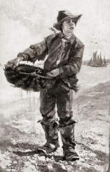 A 19th century English fish boy or fish seller, from 'The Century Illustrated Monthly Magazine', published 1884 (engraving) | Obraz na stenu