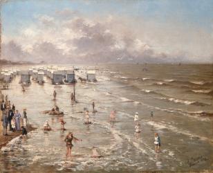 The Beach at Ostend, 1892 (oil on canvas) | Obraz na stenu