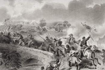 The taking of the bridge on Antietam Creek at the Battle of Antietam, Maryland, 1862 (litho) | Obraz na stenu
