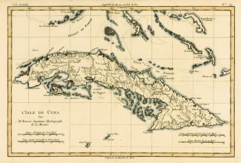 Cuba, from 'Atlas de Toutes les Parties Connues du Globe Terrestre' by Guillaume Raynal (1713-96) published 1780 (coloured engraving) | Obraz na stenu