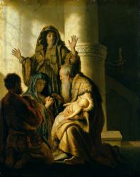 Simeon and Hannah in the Temple, c.1627 (oil on panel) | Obraz na stenu