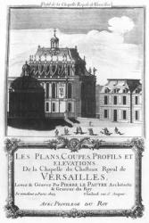 The Royal Chapel, illustration from 'Les Plans, Coupes, Profils et Elevations de la Chapelle du Chateau Royal de Versailles' (b/w photo) | Obraz na stenu