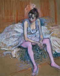 Dancer with Pink Stockings, 1890 (pastel on board) | Obraz na stenu