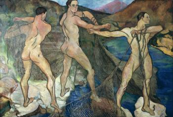 Casting the Net, 1914 (oil on canvas) | Obraz na stenu