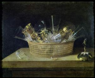Still Life with a Basket of Glasses, 1644 (oil on canvas) | Obraz na stenu