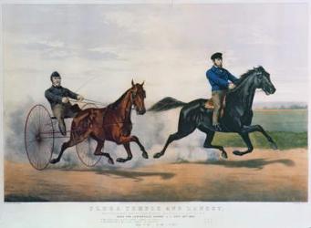 'Flora Temple' and 'Lancet' racing on the Centreville Course, 1856 (litho) | Obraz na stenu