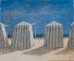 Beach Tents, Brittany, 2012 (acrylic on canvas) | Obraz na stenu