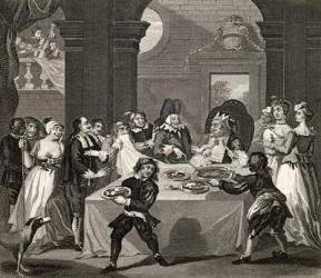 Sancho at the Feast Starved by his Physician, from 'The Works of Hogarth', published 1833 (litho) | Obraz na stenu