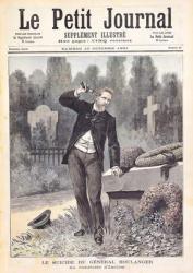 The Suicide of General Georges Ernest Boulanger (1837-91) in the Cemetery at Ixelles, from 'Le Petit Journal', 10th October 1891 (coloured engraving) | Obraz na stenu