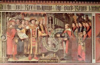 Bishop Robert Sherburne with Henry VIII (1491-1547) c.1508-36 (mural) | Obraz na stenu