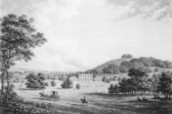 Godmersham Park, Kent, the Seat of Thomas Knight Esq., pub. in 1785 (engraving) (b/w photo) | Obraz na stenu