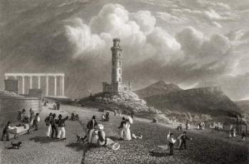 Nelson's Monument, Calton Hill, Edinburgh, from 'Select Views of the Principal Cities of Europe' engraved by Kernot, published in London, 1832 (engraving) | Obraz na stenu