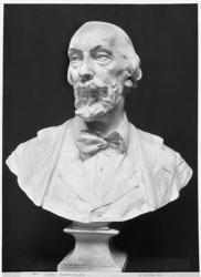 Bust of Auguste Vacquerie (1819-95) (plaster) (b/w photo) | Obraz na stenu