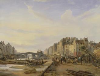 Pont Marie and the Quai Saint-Paul (oil on canvas) | Obraz na stenu