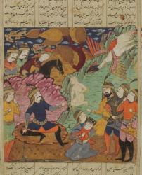 Regret in the Simorgh's Den, illustration from the 'Shahnama' (Book of Kings) by Abu'l-Qasim Manur Firdawsi (c.934-c.1020) 1619 (gouache on paper) | Obraz na stenu