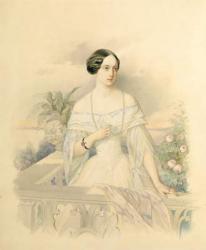 Portrait of Grand Duchess Olga Nikolaevna, 1846 (w/c on cardboard) | Obraz na stenu
