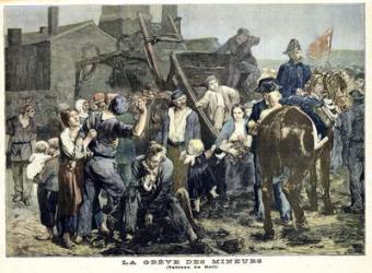 The Miner's Strike in Carmaux, from 'Le Petit Journal', 1st October 1892 (coloured engraving) | Obraz na stenu