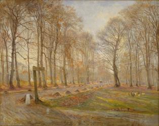 Late Autumn Day in the Jægersborg Deer Park, North of Copenhagen, 1886 (oil on canvas) | Obraz na stenu