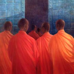 Saffron Monks (oil on canvas) | Obraz na stenu