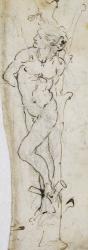 Study of St. Sebastian, 1480-81 (pen & ink over pencil on paper) | Obraz na stenu