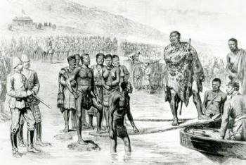 The Captivity of Cetewayo (engraving) (b/w photo) | Obraz na stenu