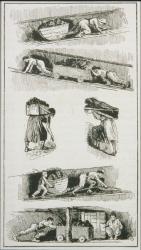 Labourers (including a woman and child) in Coal Mines prior to 1843 (engraving) | Obraz na stenu