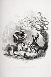 The Goblin and the Sexton, illustration from `The Pickwick Papers' by Charles Dickens (1812-70) published 1837 (litho) | Obraz na stenu