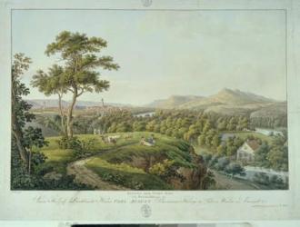 View of Jena from Rasenhuehlberg, c.1810 (etching) | Obraz na stenu