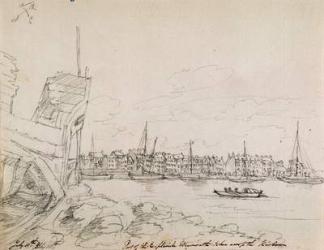 Part of the Esplanade at Plymouth taken across the harbour, 1791 (ink on paper) | Obraz na stenu