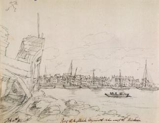 Part of the Esplanade at Plymouth taken across the harbour, 1791 (ink on paper) | Obraz na stenu